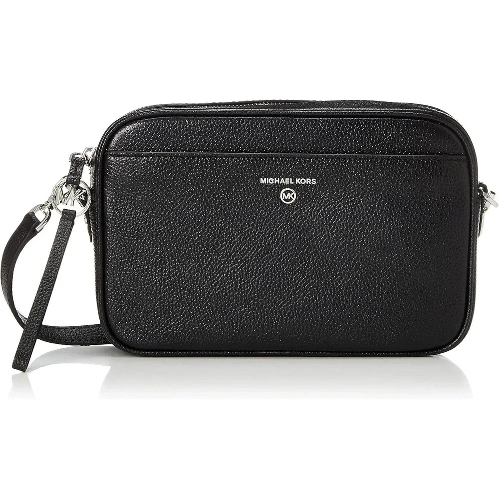 MICHAEL KORS Jet Set Charm East West leather small camera crossbody bag - BLACK